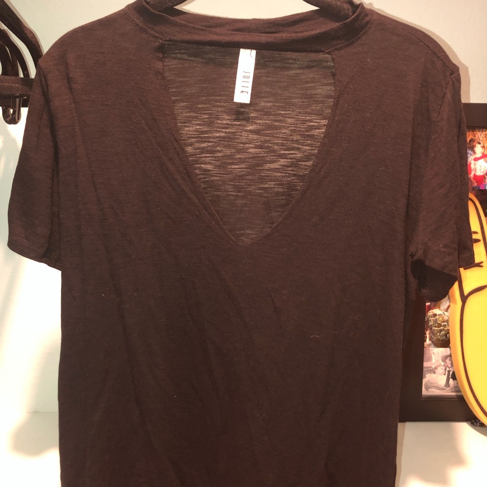 Black front cut out tee